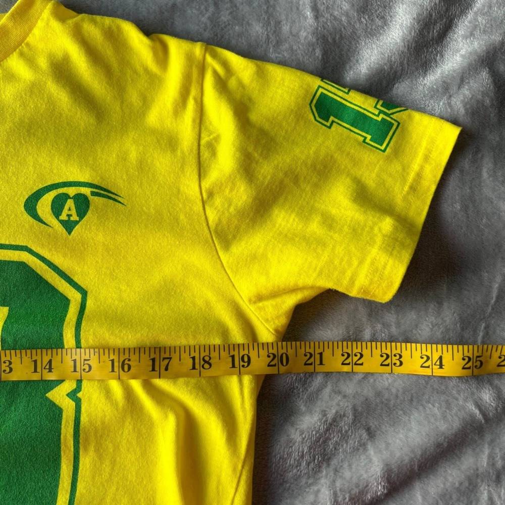 On Fire New York 13 Graphic T-Shirt Yellow Green Cotton Short Sleeve XL Mens - Picture 6 of 8